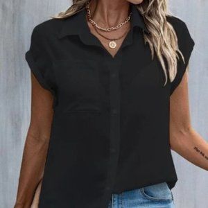 SHEIN LUNE Solid Button Front Shirt